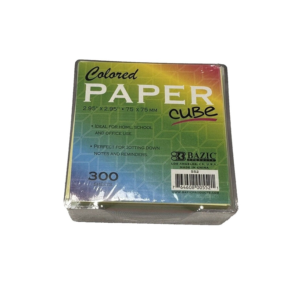 paper cube 300 sticky notes 5 colors yellow green red blue purple